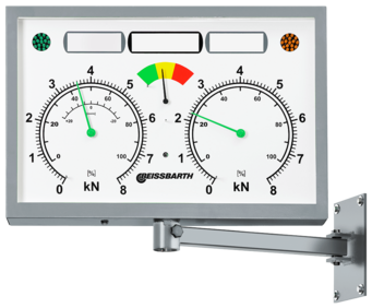 Simultananzeige RAL 7040 | analog, eckig | Schwenkarm | 1691601776 Simultananzeige RAL 7040 | analog, eckig | Schwenkarm | 1691601776